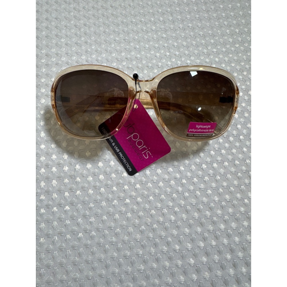 Club Paris Sunglasses Women OS CL05 Tan Oversized Square NWT